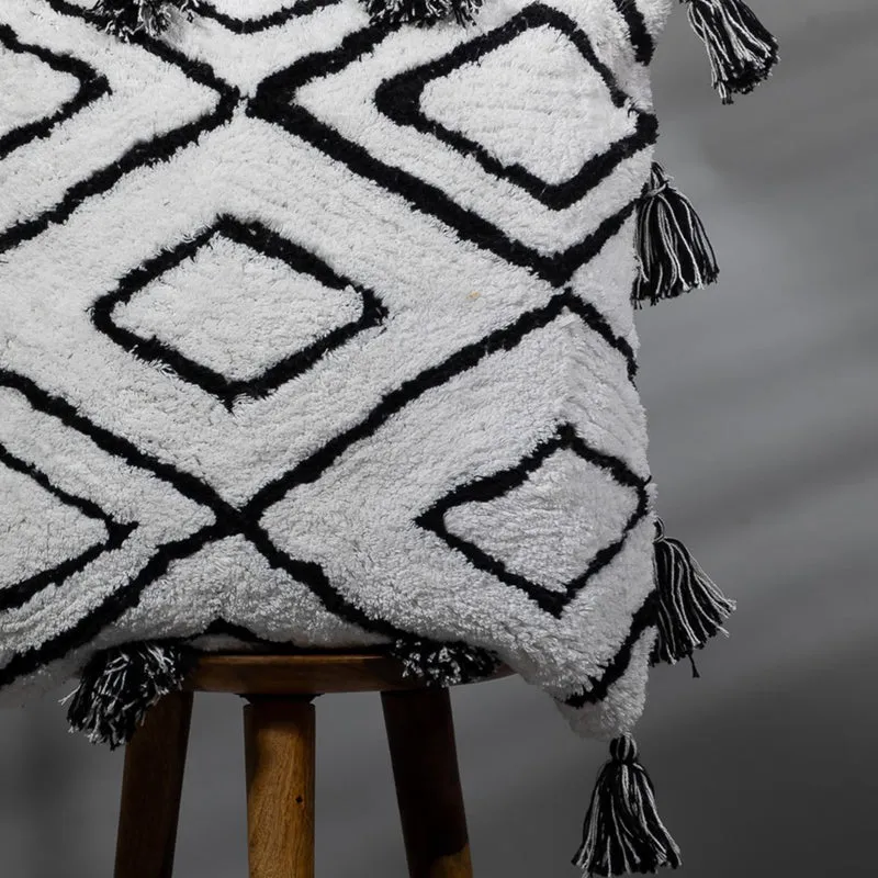 Ecru Geo Tufted Cushion Cover media 3