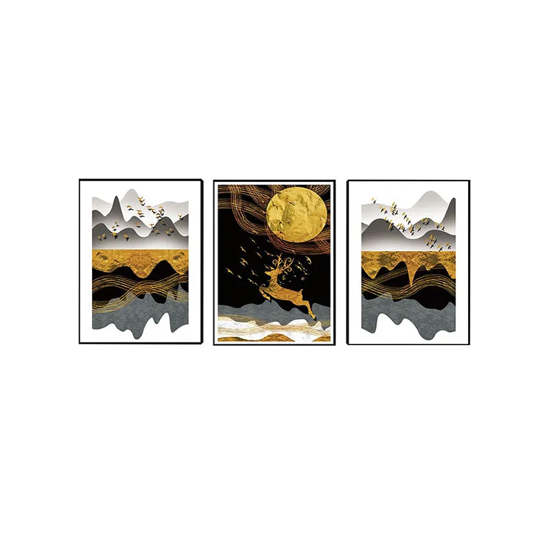Midnight Magna Wall Painting - Set Of Three media 3