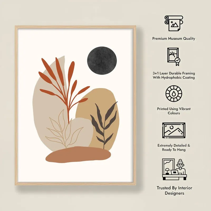 Botanical Balance Canvas Wall Painting With Brown Frame media 10