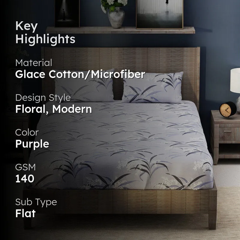 Bloomique Microfiber Bedsheet (Lavendor) - 140 GSM media 2