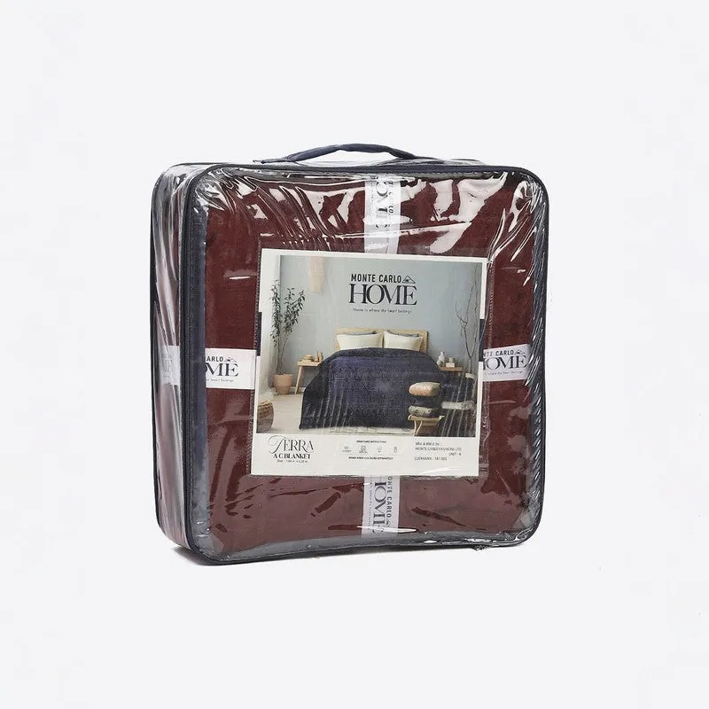 Monte Carlo Warmora Geometric Print Polyester Blanket (Maroon) - 210 GSM media 7