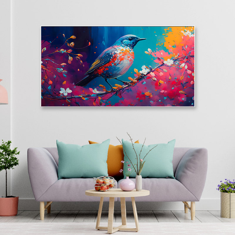 Bird Color Bath Canvas Wall Painting