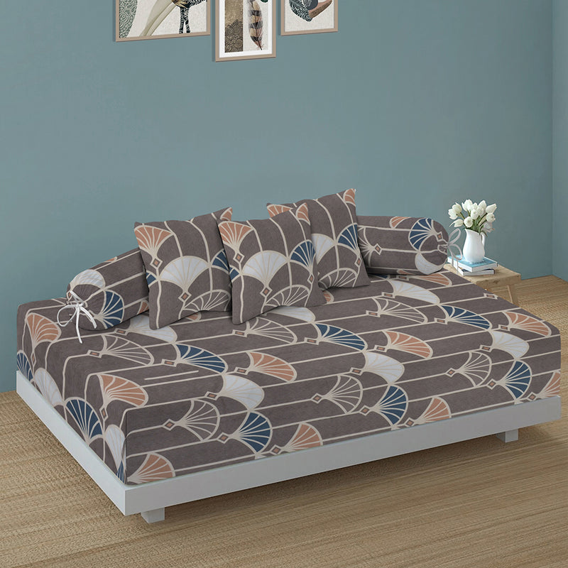 Earthy Motifs Diwan Set - Six Piece Set