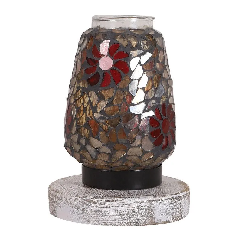 Lumashine Mosaic Glass Table Lamp With Wooden Base - Multicolor media 5