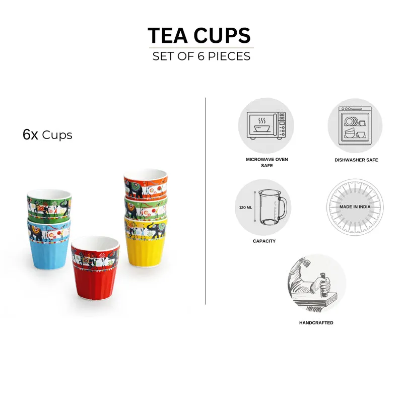 Gajamala Handcrafted Ceramic Cup (120 ML) - Set Of Six media 6