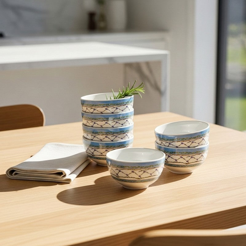Royale Melamine Snack Bowls (200 mL Each) - Set of Six - 200 mL