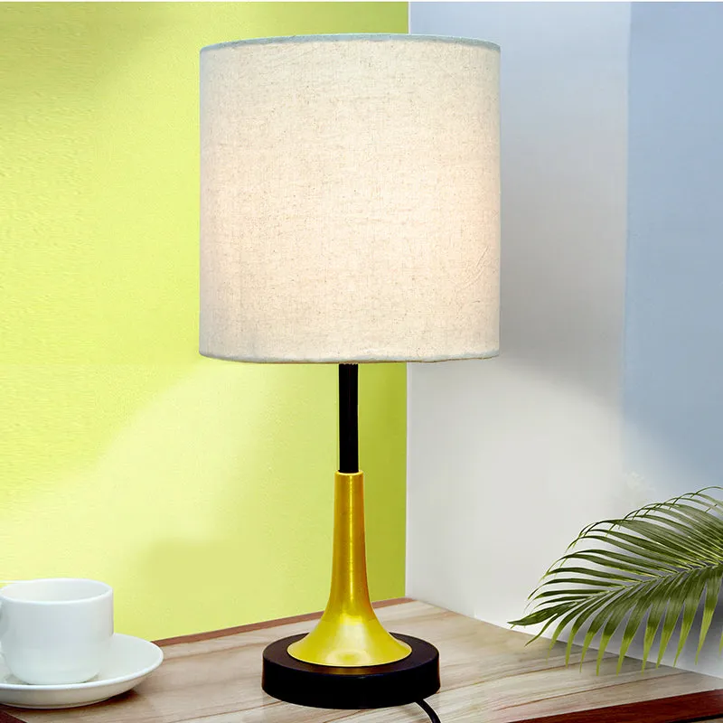 Arialla Drum Metal Table Lamp - White,Gold,Black media 1