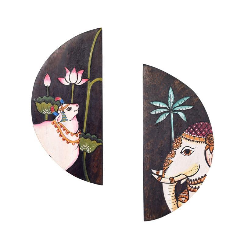 Pichhwai Pulse Wooden Wall Accent - Set Of Four media 4