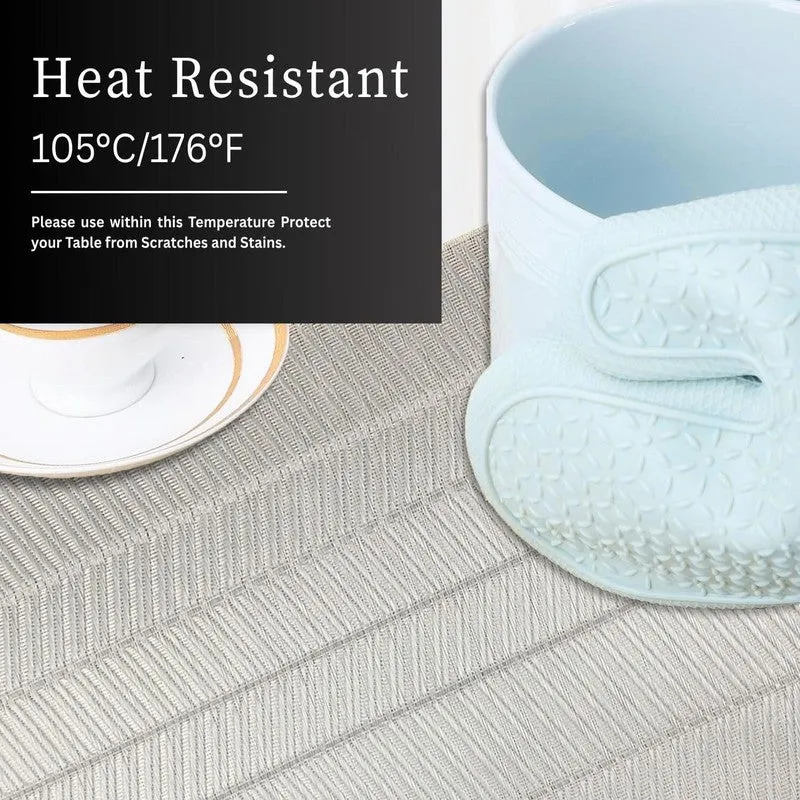 Lumira Silver Rectangle PVC Table Mats - Set Of Four media 4