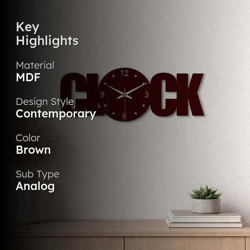 Script Dial Wooden Wall Clock media 2