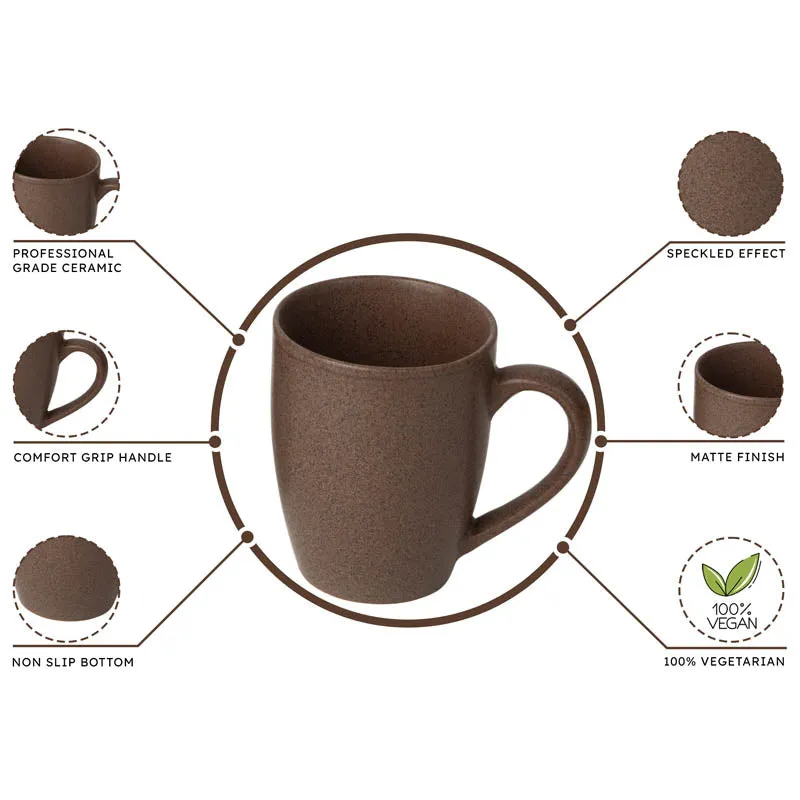 Sip & Style Ceramic Coffee Mug (Multicolor/300 mL Each) - Set Of Six media 6