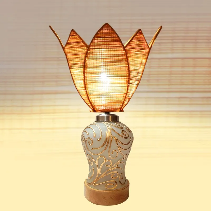 Lumithra Rattan Wooden Table Lamp - Beige media 6