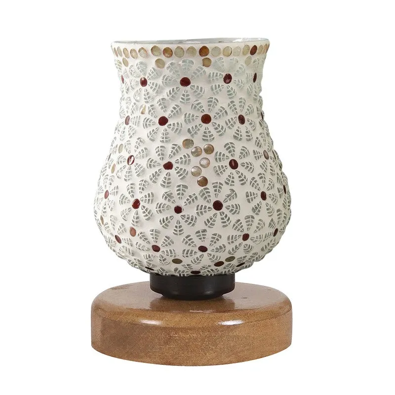 Arvyn Mosaic Glass Table Lamp With Wooden Base - Multicolor media 5