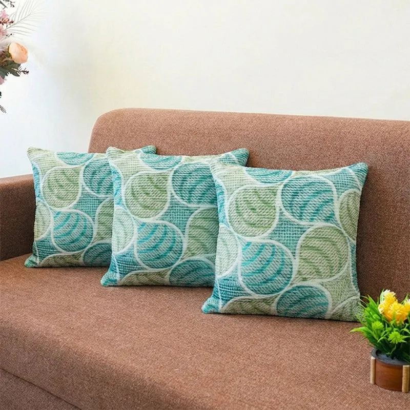 PetalPrism Cushion Cover (Sky Blue) - Set Of Three media 1