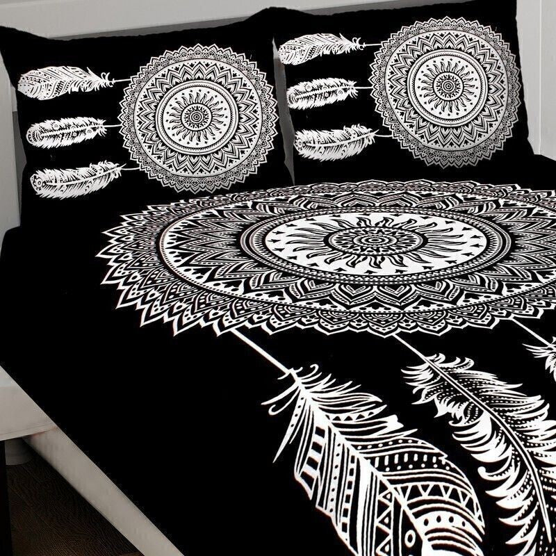 Petalix Cotton Bedsheet (Black,White) - 240 TC media 5