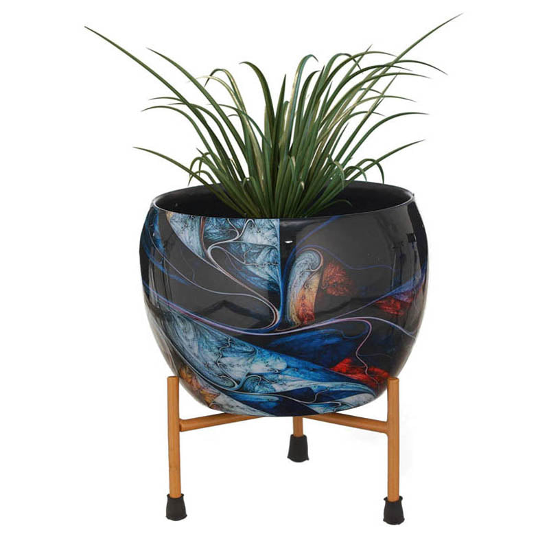 Glaze Glam Handcrafted Planter With Stand - Four Piece Set media 15