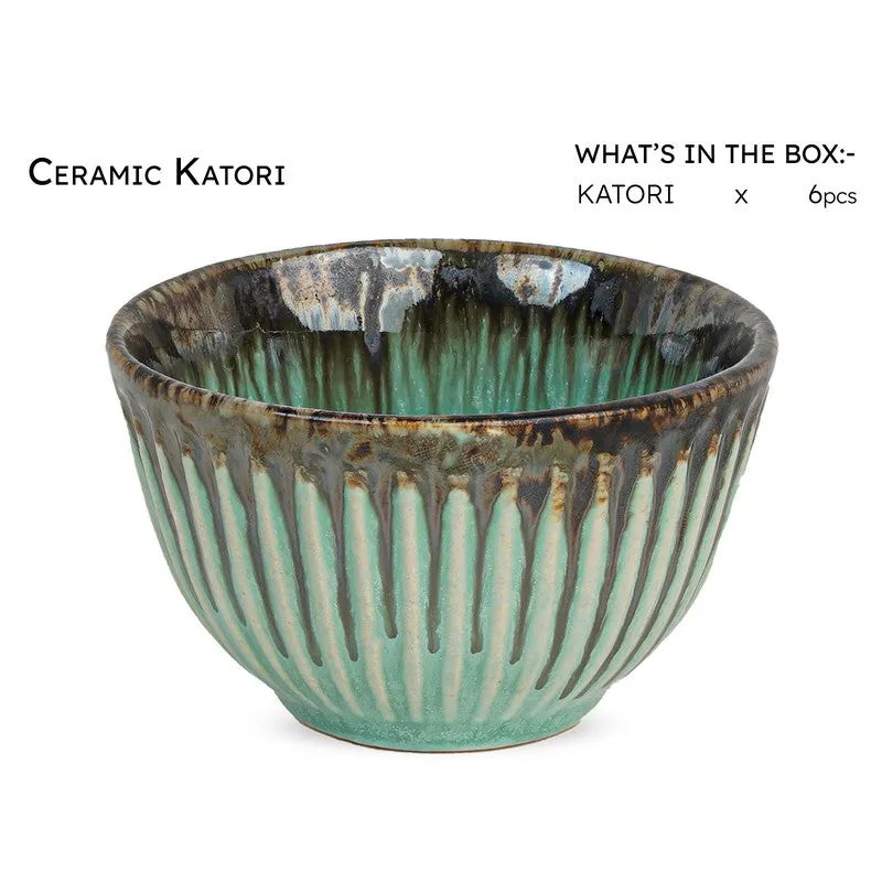 Mintora Green Ceramic Snack Bowls (180 mL) - Set Of Six - 5