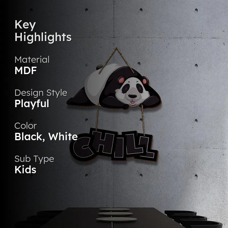 Chill Mode Panda Wood MDF Wall Hanging media 2