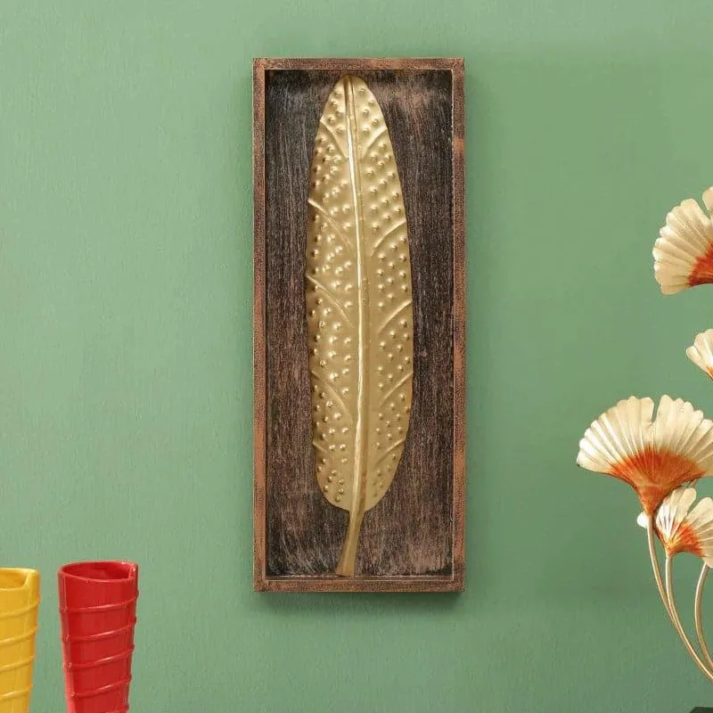 Eagle Feather Iron & Wooden Wall Accent media 1