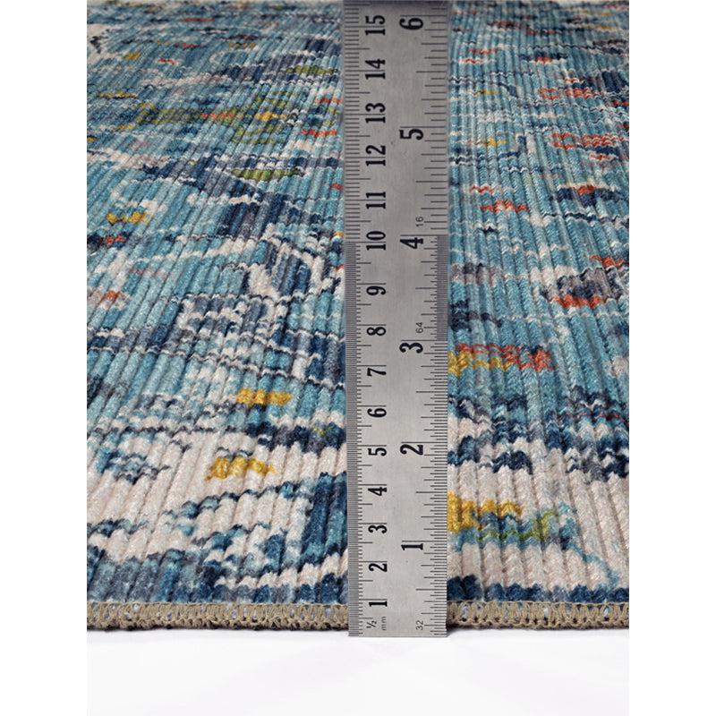 Qamra Ethnic Polyester Carpet - Blue media 8