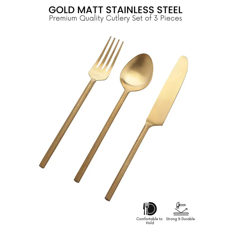 Premium Stainless Steel Cutlery Set - Three Piece Set media 3