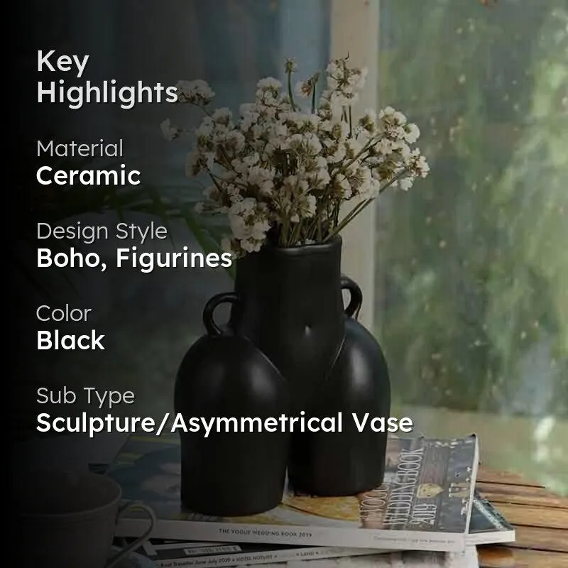 Greek Goddess Vase - Black media 2