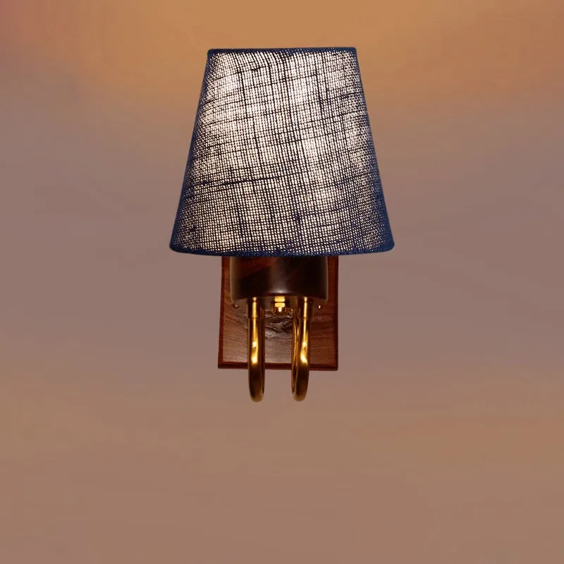 Gilded Arch Decorative Jute Wall Lamp - Blue media 6