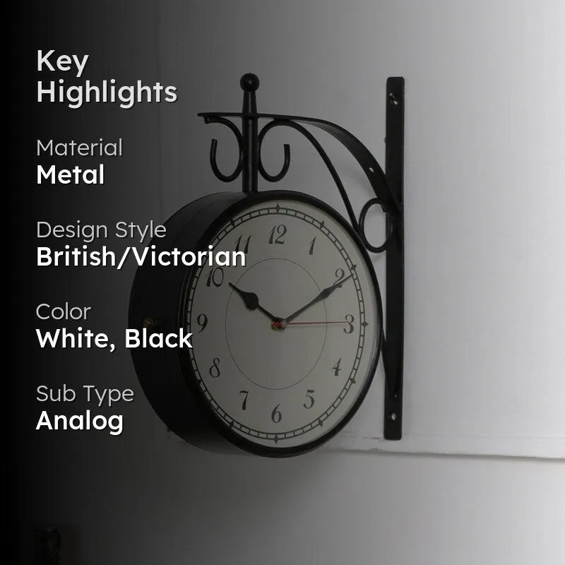 Forma Double Sided Station Clock - Black & White media 2