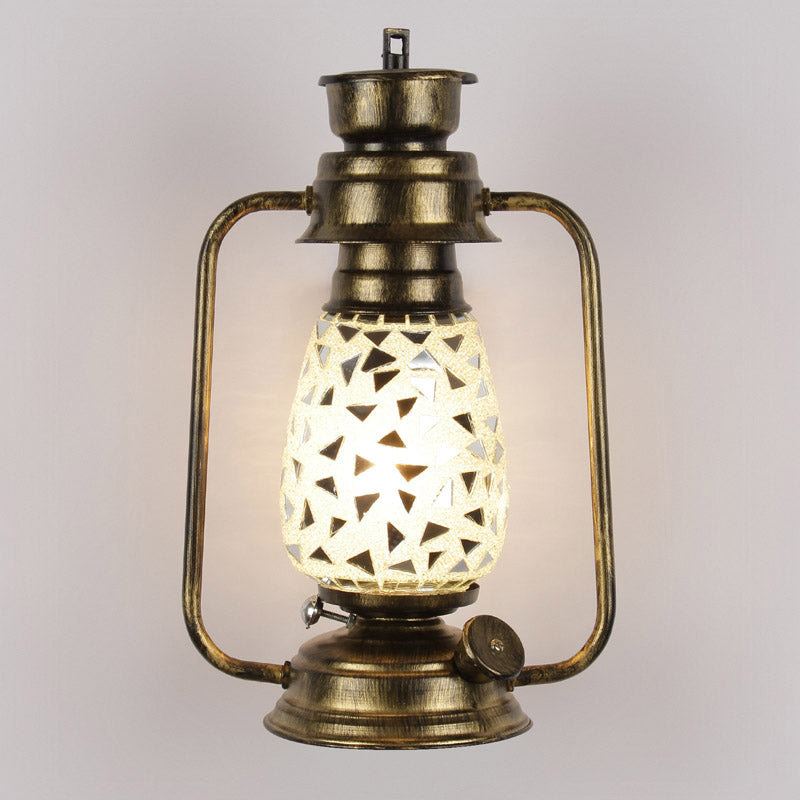 Dvija Mosaic Lantern Iron Wall Lamp - Gold media 5