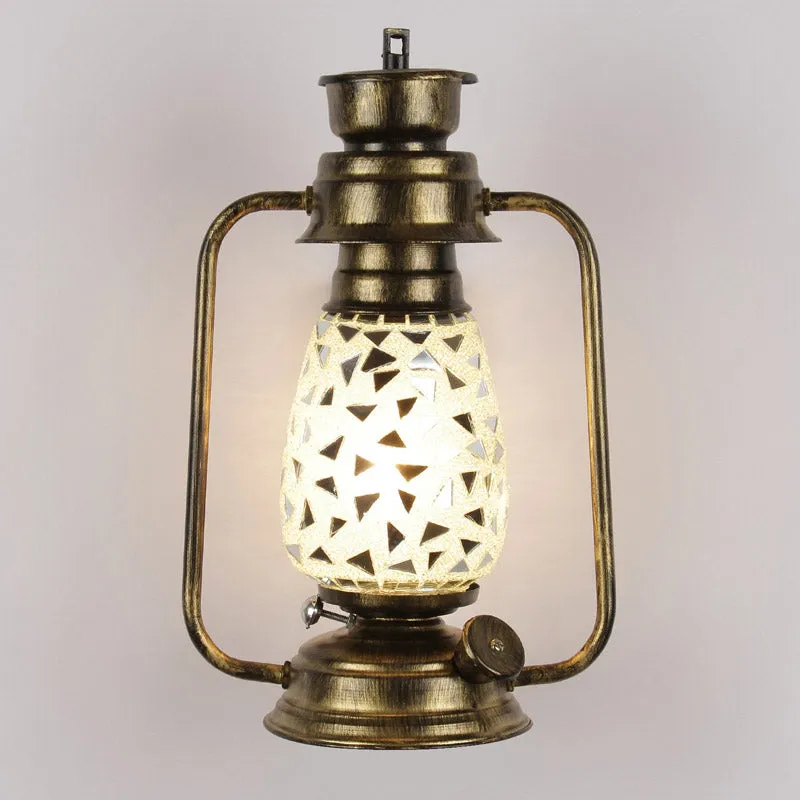 Dvija Mosaic Lantern Iron Wall Lamp - Gold media 5