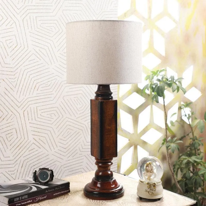 Pashe Lilian Fabric Table Lamp - White,Brown media 3