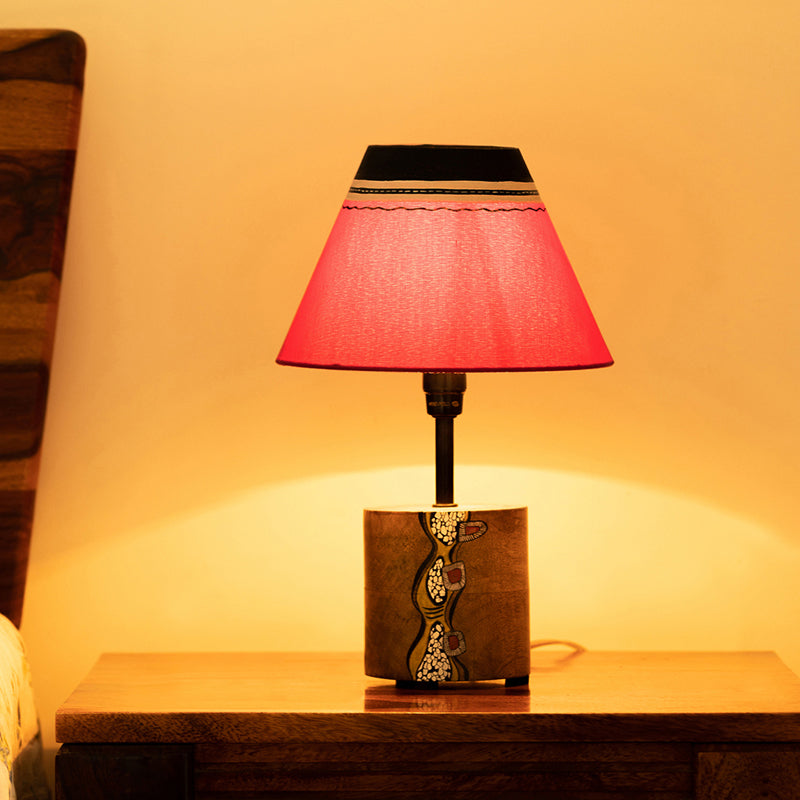 Khepri Handcrafted Mango Wood Table Lamp - Multicolor