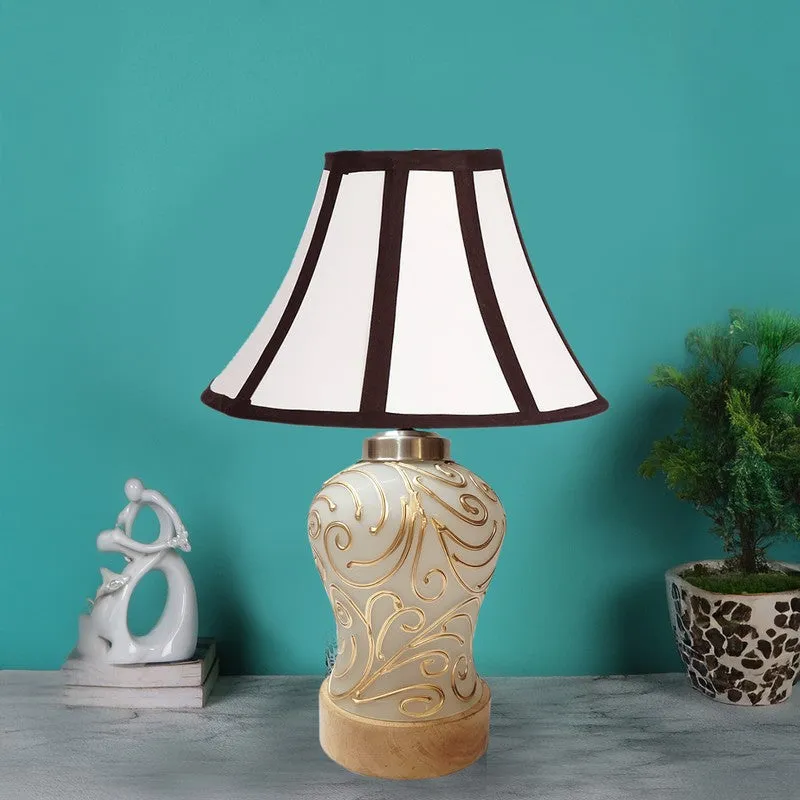 Lumithra Wooden Table Lamp - White & Black media 3