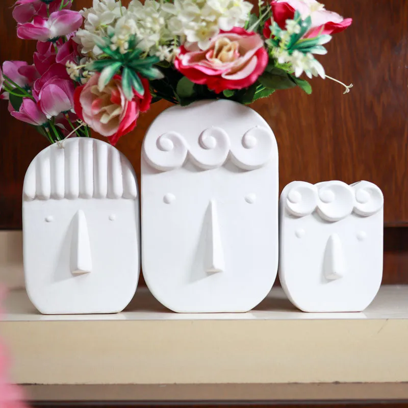 Clayfolk Ceramic Vase (White) - Set Of Three media 8