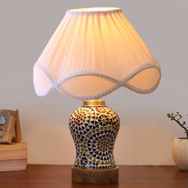 Averon Arc Pleated Wooden Table Lamp - Multicolor media 3