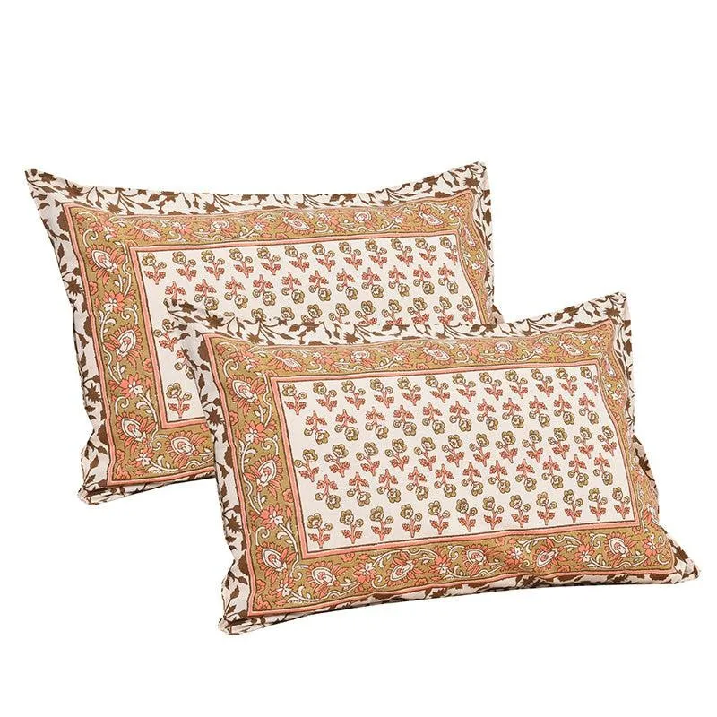 Ginnia Printed Cotton Bedsheet (Orange) - 160 TC media 5