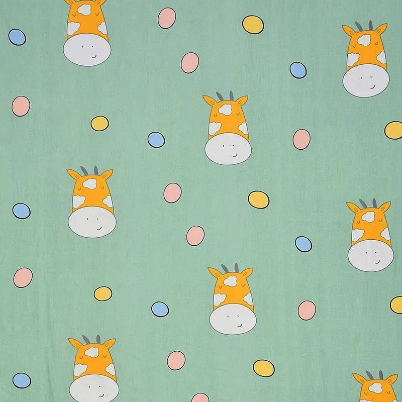 Party Moo Kids Microfiber Bedsheet (Emerald Green) - 130 GSM media 5
