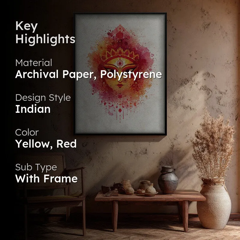 Powerful & Divine Maa Durga Archival Paper Wall Art media 2