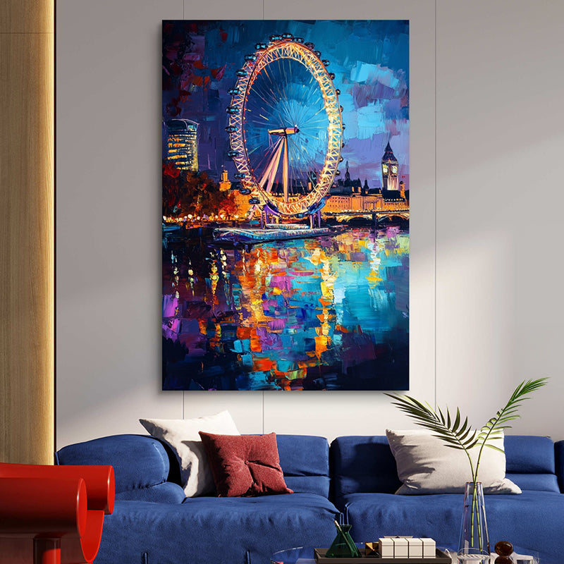 Wheel Of London Canvas Wall Art