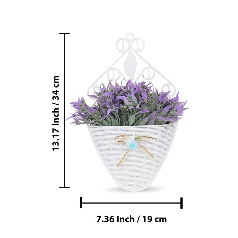 Vistara Artificial Flower With Wall Pot(Purple) - Set Of Two media 7