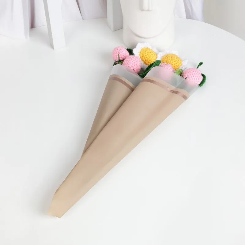 Crochet Handmade Tulip Bouquet (Pink & Yellow) - Set Of Six media 4