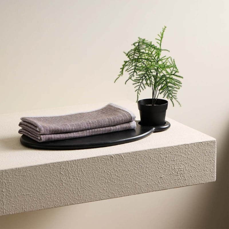 Pure Eartha Bamboo Hand Towel (Grey) - Set Of Two