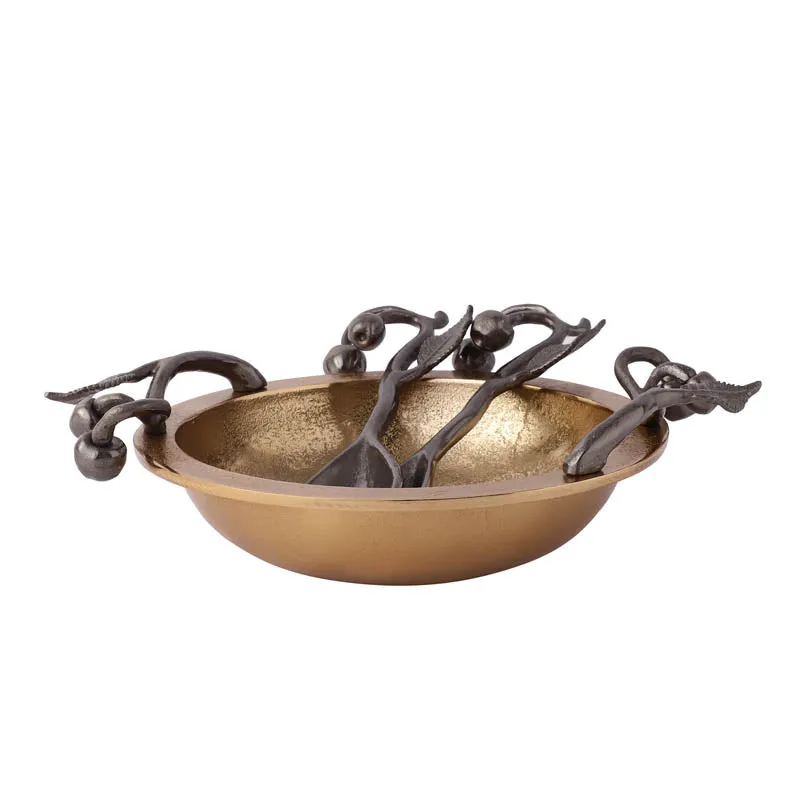 Cheery Vine Accent Bowl - Black media 1
