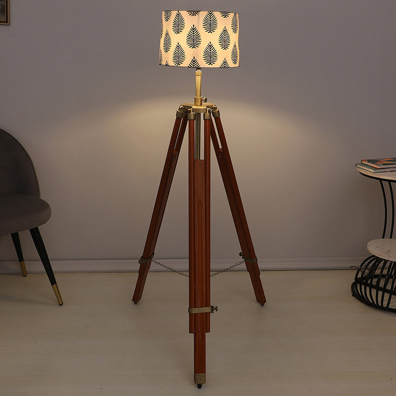 Tropica Printed Tripod Floor Lamp - Brown