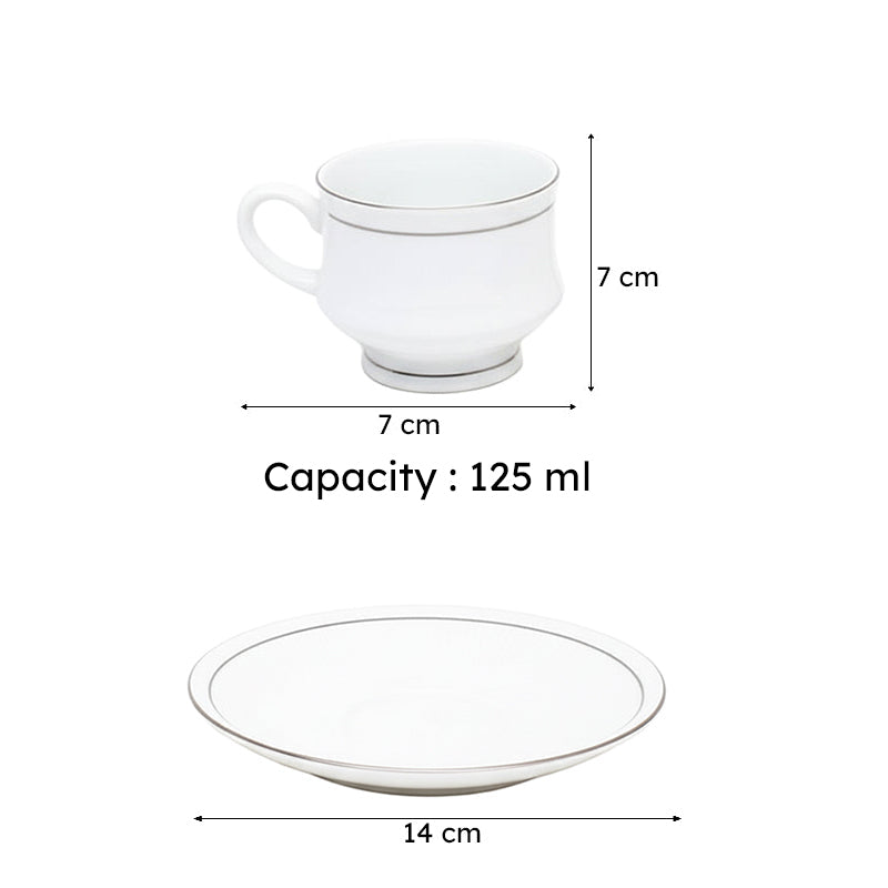 Cadence  Bone China Cup & Saucer (125 ML) - Twelve Piece Set media 6