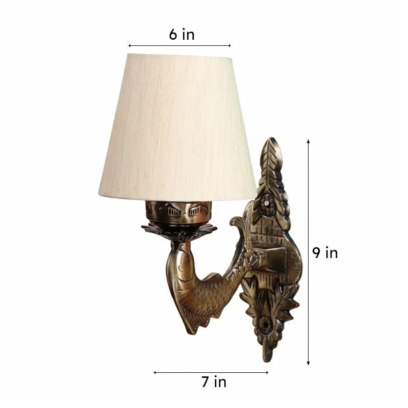 Ziada Stiva Conical Fabric & Metal Wall Lamp - Off White media 5