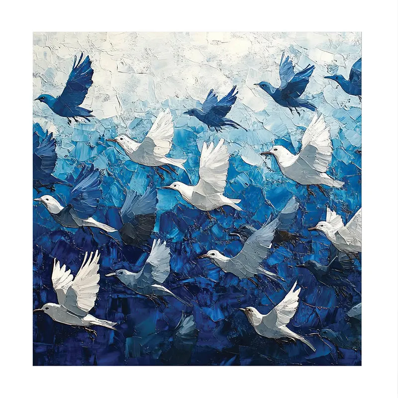 Brushed Flocks Canvas Wall Art media 3