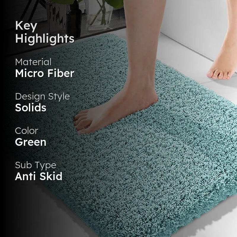 Blissful Solid Bathmat - Green media 2