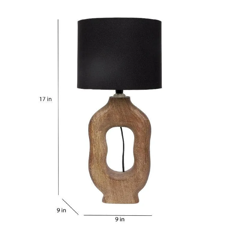 Bisara Myna Fabric Table Lamp - Black,Beige media 5