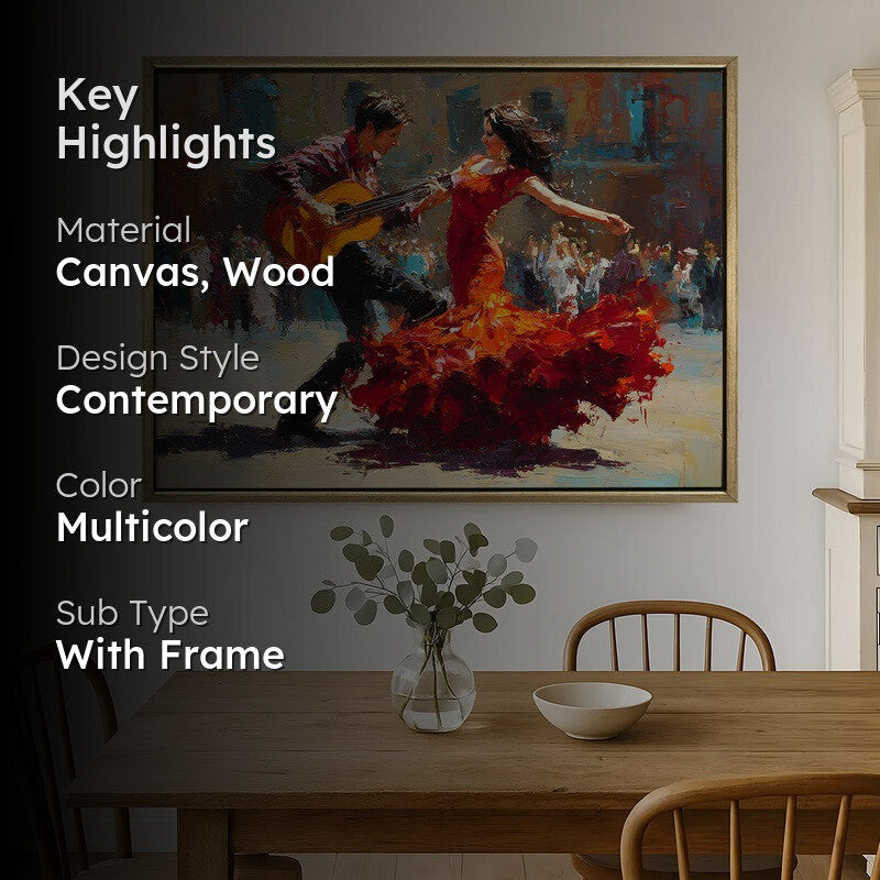 Fiesta Dance Canvas Wall Painting With Frame media 2